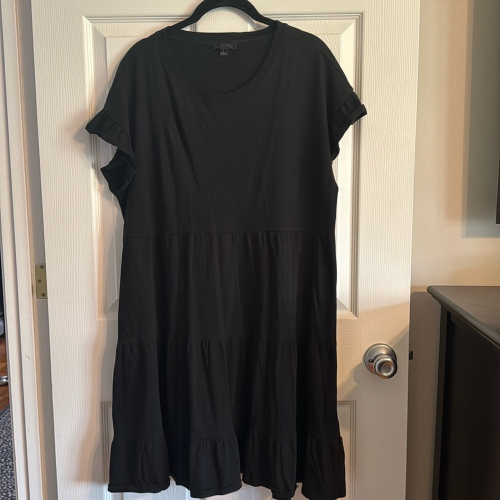 Jcrew tiered tshirt dress ruffle cap sleeve size large